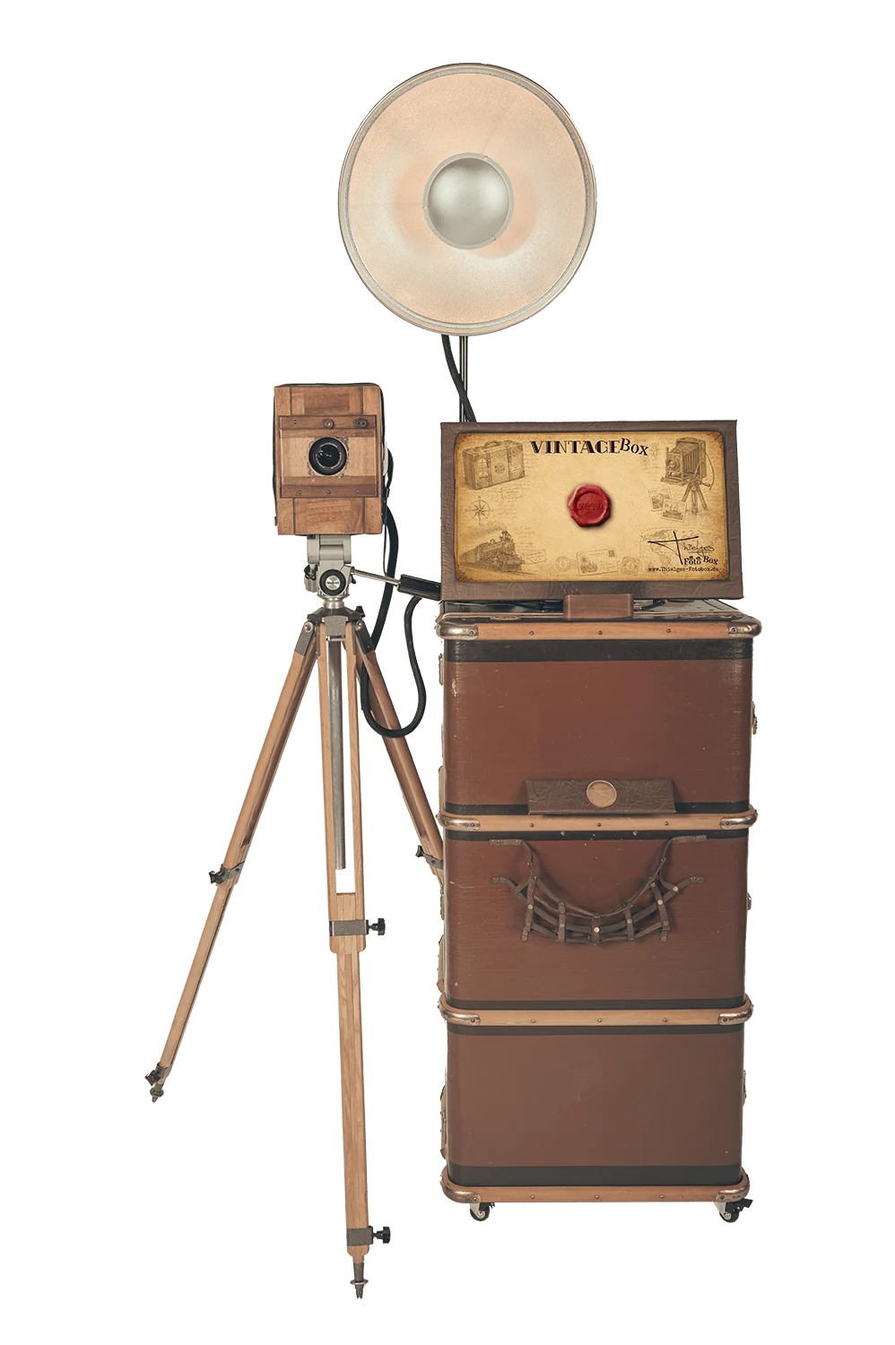 Vintage Fotobox im historischen Kamera-Design von Thielges Fotobox